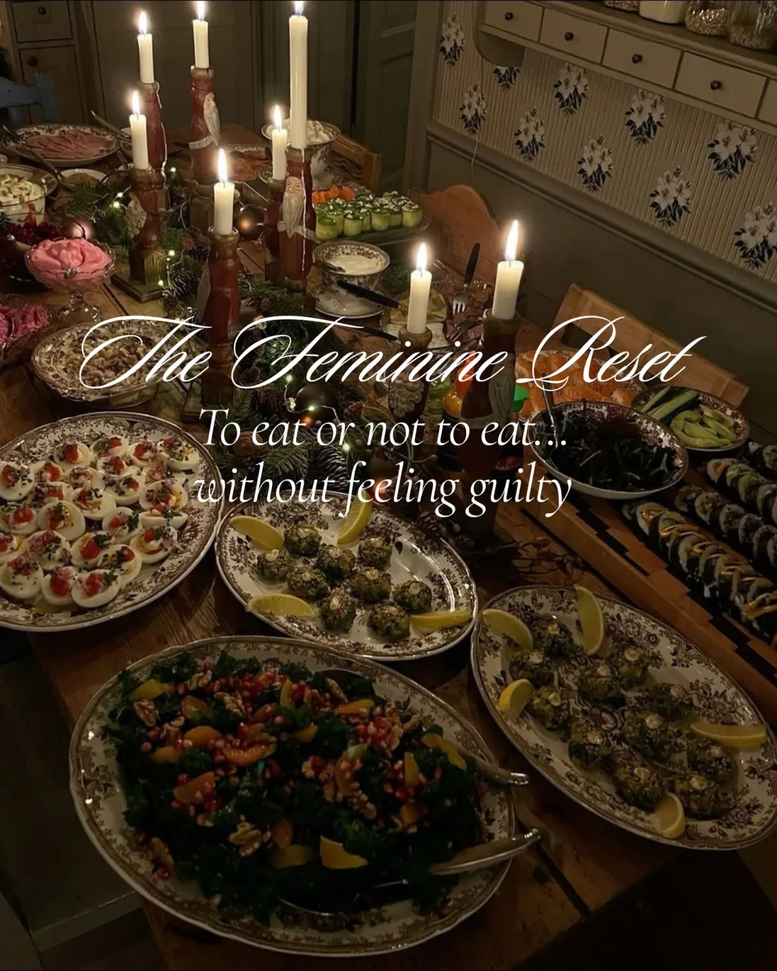 „To eat or not to eat… without feeling guilty”: o masă de sărbători cu lumânări și platouri